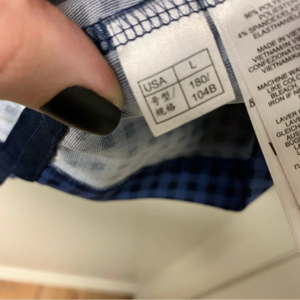 Brooks Brothers Buffalo Plaid Checked Blue Black Polo‎ Size Large